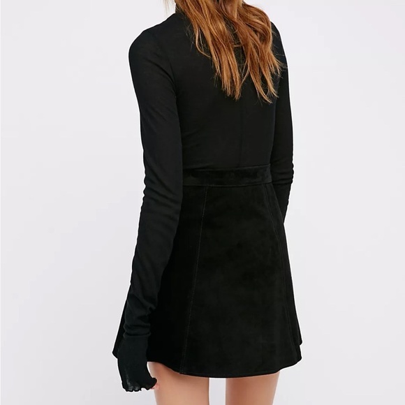 Free People Wild West Embroidered Suede Mini Skirt in Black and Gold. X-Small - Picture 5 of 12